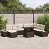 vidaXL Conjunto de Sof&aacute; de Jardim 9 pcs Castanho Rattan Sint&eacute;tico