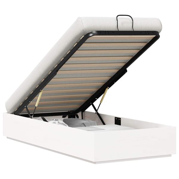 vidaXL Estrutura de Cama Ottoman com armazenamento Branco 80 x 200 cm