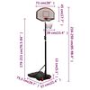 vidaXL Tabela de basquetebol 216-250 cm polietileno preto