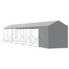 vidaXL Canil de exterior com teto 2x14x2,5 m a&ccedil;o galvanizado prateado