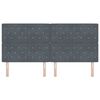 vidaXL Cabeceira LED com cabeceira Cinza Escuro 200 cm Poli&eacute;ster