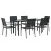 vidaXL 7 pcs conjunto de jantar p/ jardim vime PE e a&ccedil;o