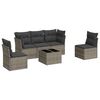vidaXL 6 pcs conjunto sof&aacute;s de jardim com almofad&otilde;es vime cinzento