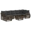 vidaXL Conjunto de Sof&aacute; de Jardim 8 unid. Cinzento vime PE
