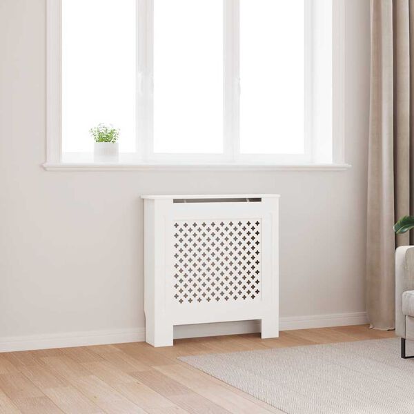 vidaXL Cobertura de radiador MDF 78 cm branco