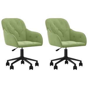 vidaXL Cadeiras de jantar girat&oacute;rias 2 pcs veludo verde-claro