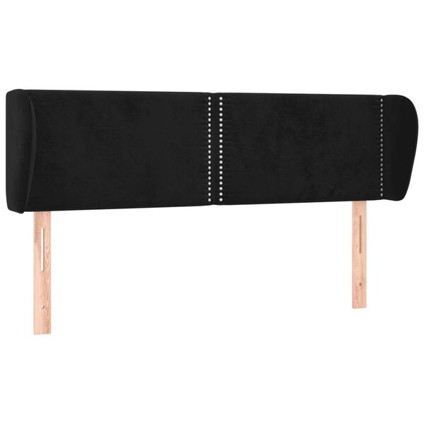 vidaXL Cabeceira de cama c/ abas veludo 147x23x78/88 cm preto