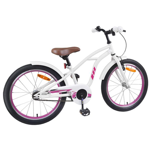 vidaXL Bicicleta Infantil 22 Polegadas para 7-12 anos Branco