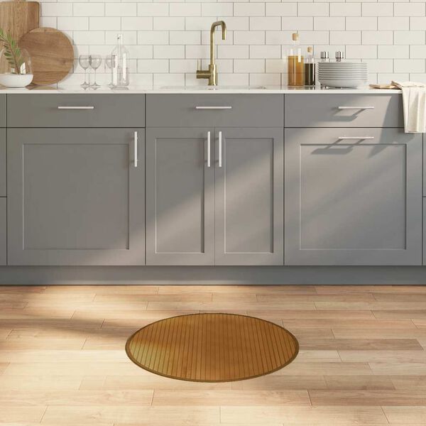 vidaXL Tapete redondo 60 cm bambu castanho