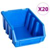 vidaXL Caixas de arruma&ccedil;&atilde;o empilh&aacute;veis 20 pcs pl&aacute;stico azul