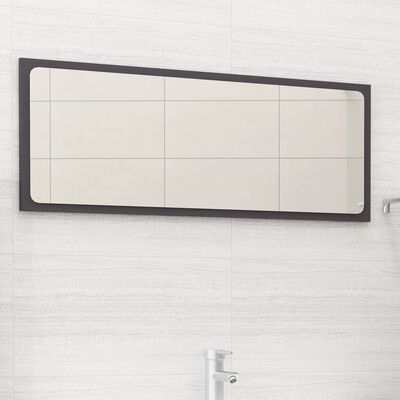 vidaXL Espelho de casa de banho 90x1,5x37 cm contraplacado cinzento