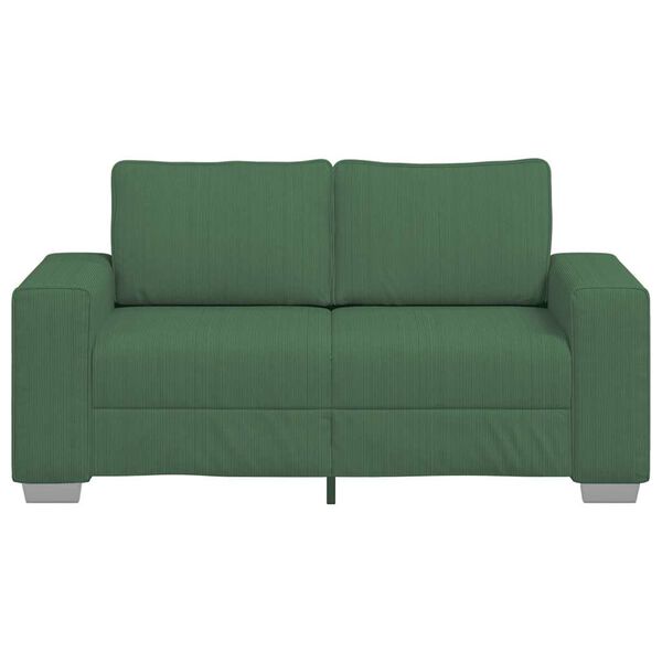 vidaXL Sof&aacute;-luvas 160x77x82 cm tecido corduroy verde escuro