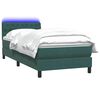 vidaXL Cama box spring c/ colch&atilde;o e LED 100x210 cm veludo verde-escuro