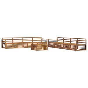 vidaXL Conjunto de Sof&aacute;s para Exterior 9 pcs Natural