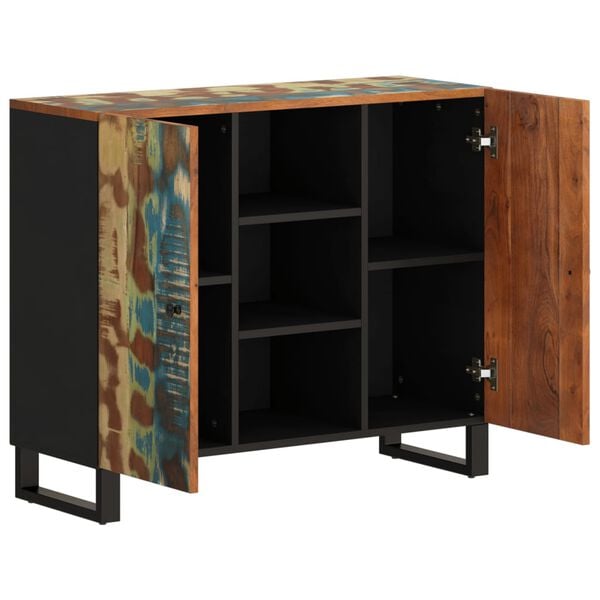 vidaXL Aparador c/ 2 portas 90x33x75 cm madeira recuperada maciça