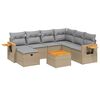 vidaXL 8 pcs conj. sof&aacute;s jardim c/ almofad&otilde;es vime PE bege misturado