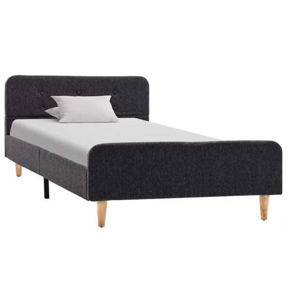 vidaXL Estrutura de cama 90x200 cm serapilheira cinzento-escuro