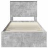 vidaXL Estrutura da Cama com gaveta Cinza Concreto e Prata 75 x 190 cm