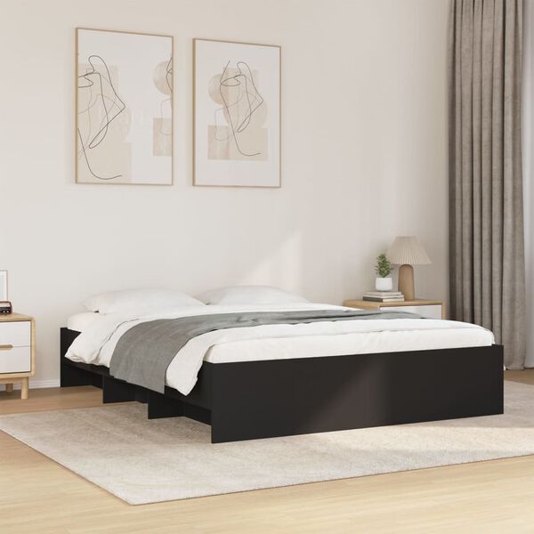 vidaXL Estrutura de cama sem colchão 160x200 cm preto