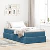 vidaXL Cama com arruma&ccedil;&atilde;o e colch&atilde;o Azul Escuro 90 x 190 cm Veludo