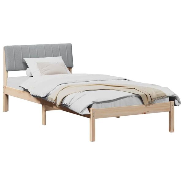 vidaXL Estrutura da cama Marrom e cinza claro 90 x 200 cm