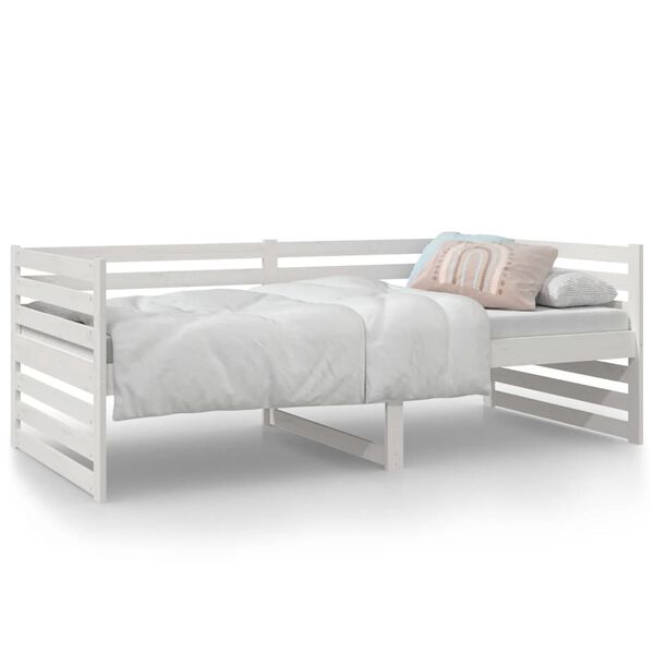 vidaXL Sof&aacute;-cama sem colch&atilde;o 90x190 cm madeira de pinho maci&ccedil;a branco
