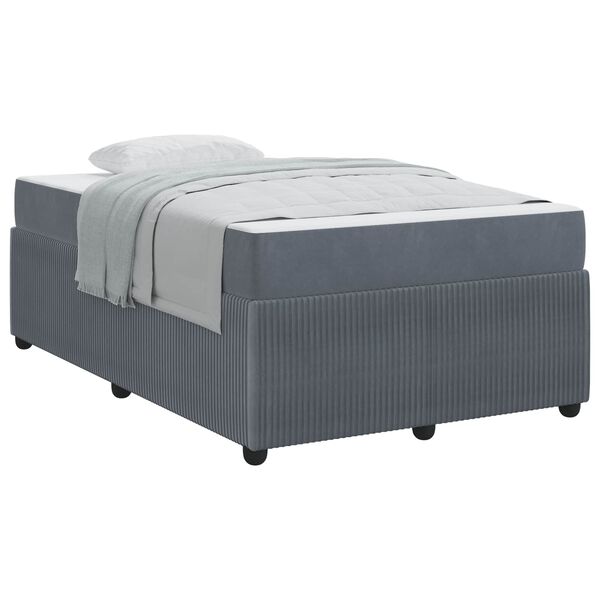 vidaXL Estrutura da Cama com colch&atilde;o Cinza Escuro 120 x 190 cm tecido