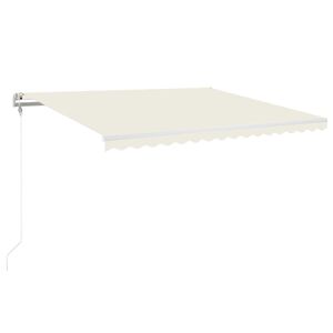 vidaXL Toldo retr&aacute;til autom&aacute;tico 450x350 cm cor creme