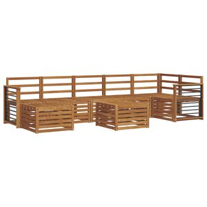 vidaXL Conjuntos de sof&aacute;s 8 pcs Natural Madeira S&oacute;lida de Ac&aacute;cia