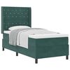 vidaXL Cama Box com colch&atilde;o Verde Escuro 100 x 200 cm Veludo