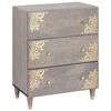 vidaXL Buffet Cinza e Ouro 60 x 33 x 75 cm Madeira de manga maci&ccedil;a