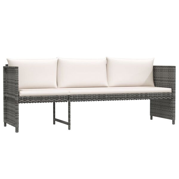 vidaXL 6 pcs conjunto lounge de jardim c/ almofad&otilde;es vime PE cinzento
