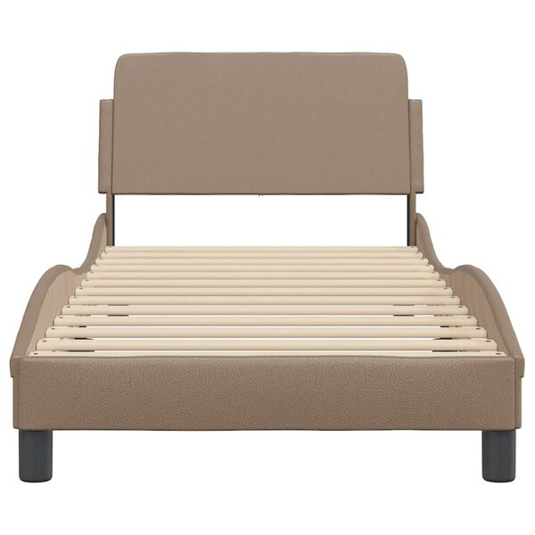 vidaXL Estrutura de cama Dover couro artif. 90x190 cm cappuccino