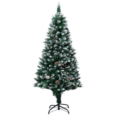 vidaXL Árvore Natal artificial pré-iluminada c/ bolas e pinhas 240 cm