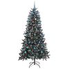 vidaXL &Aacute;rvore de Natal Artificial Verde 210 cm PVC, Pl&aacute;stico e A&ccedil;o