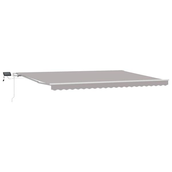 vidaXL Toldo Retr&aacute;til Manual Cinzento-claro 500 &times; 300 cm Tecido e A&ccedil;o