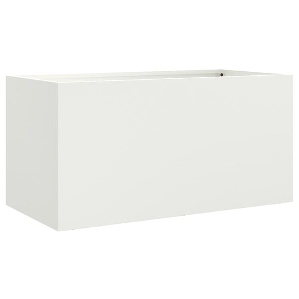 vidaXL Vaso/floreira 62x30x29 cm a&ccedil;o branco