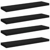 vidaXL Prateleiras parede suspensas 4 pcs 90x23,5x3,8cm MDF preto