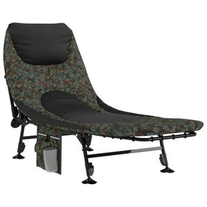 vidaXL Espregui&ccedil;adeira pesca c/ pernas ajust&aacute;veis dobr&aacute;vel camuflagem