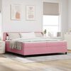 vidaXL Cama Box com colch&atilde;o com cabeceira Rosa 200 x 200 cm Veludo