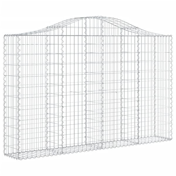 vidaXL Cestos gabião arqueados 2pcs 200x30x120/140cm ferro galvanizado