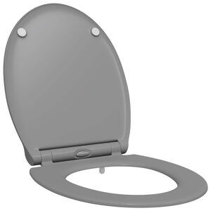 vidaXL Assento de Vaso Sanit&aacute;rio Cinzento 45,5 x 37,5 x 3,8 cm
