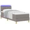 vidaXL Cama Box Spring LED Cinzento-acastanhado 80 x 200 cm tecido