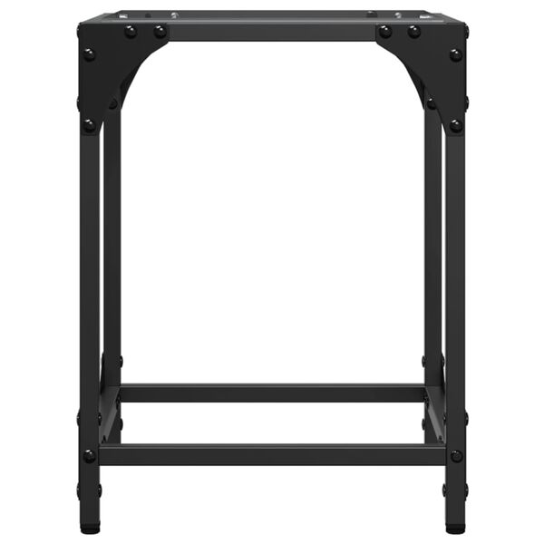 vidaXL Mesas de centro c/ topo vidro transparente 2 pcs 30x30x40cm a&ccedil;o