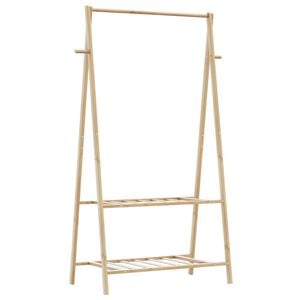vidaXL Roupeiro com prateleiras 96x45,5x150,5 cm bambu