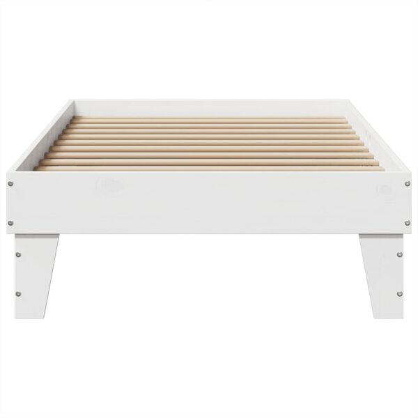 vidaXL Cama sem colch&atilde;o 90x200 cm madeira de pinho maci&ccedil;a branco