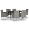 vidaXL 7 pcs conjunto de jantar para jardim antracite