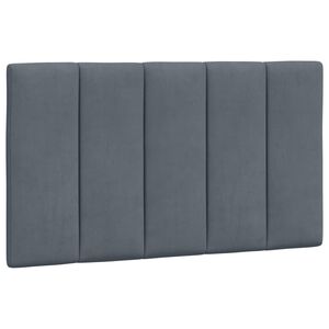 vidaXL Almofad&atilde;o de cabeceira Hanko 80 cm veludo cinzento-escuro
