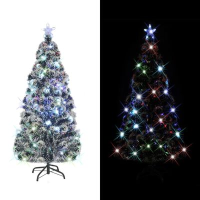 vidaXL Árvore de Natal pré-iluminada c/ suporte 180 cm fibra ótica