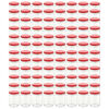 vidaXL Frascos de vidro com tampas vermelhas 96 pcs 230 ml